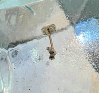 Image 2 of 14k solid gold triple star 2 diamonds stud earring