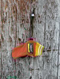 Image 1 of Mitt Elberts Mittens ♻️ / Fall Orange / Mint / Lime, Cream, Light Blue Cuff