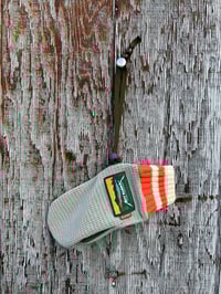 Image 1 of Mitt Elberts Mittens ♻️ / Light Gray / Mint / Orange & CreamStripe Cuff