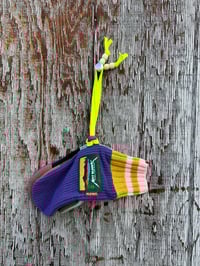 Image 3 of Mitt Elberts Mittens ♻️ / Purple / Mint / Lime & Pink Stripe Cuff