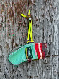 Image 3 of Mitt Elberts Mittens ♻️ / Mint / Green / Red, Cream, & Gray Cuff