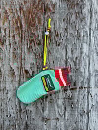 Image 1 of Mitt Elberts Mittens ♻️ / Mint / Green / Red, Cream, & Gray Cuff