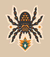 TARANTULA + FIRE Decals - Pack of two