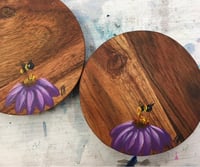 Image 3 of Individually Hand Painted ‘Bee Board and 4 Coasters 