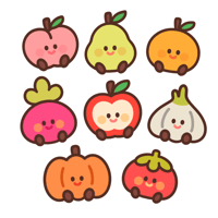 fruit and veggie sticker pack
