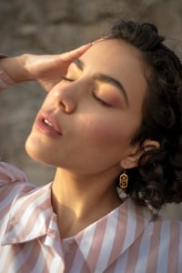 Image 1 of Créoles Cartouche |  lapis lazuli 