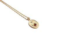 Image 1 of Collier médaille Coeur sacré grenat
