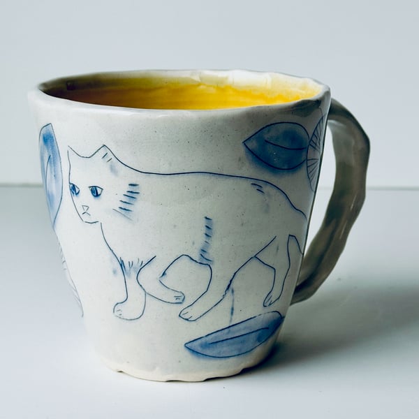 Image of Cautious Cat Mug