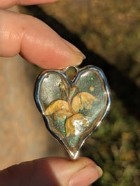 Image 2 of Silver Irregular Heart Lilly of the Valley Necklace