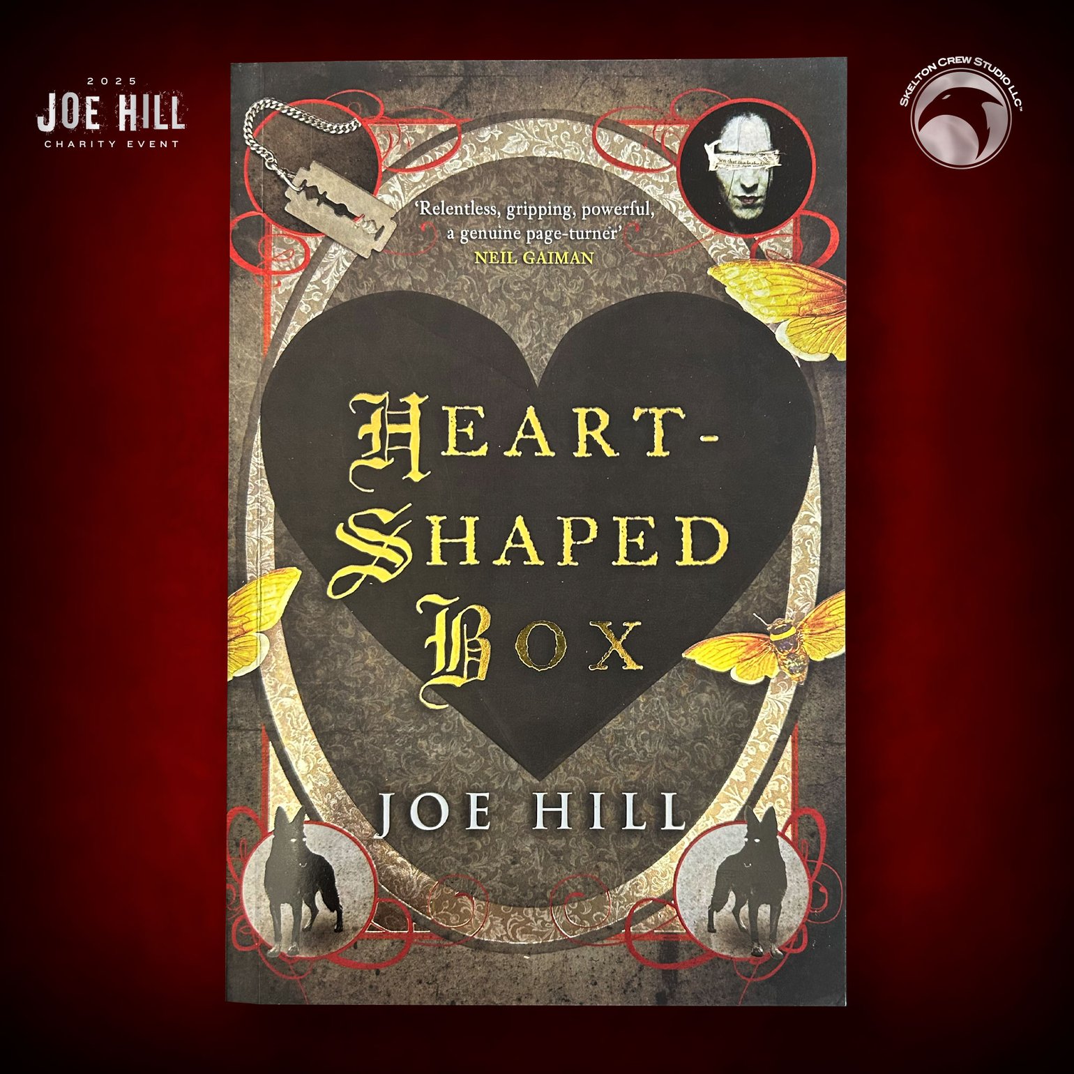 Image of JOE HILL 2025 CHARITY EVENT 69: SIGNED/DOODLED/FIRST EDITION Heart-Shaped Box TPB - UK ed. DAMAGED
