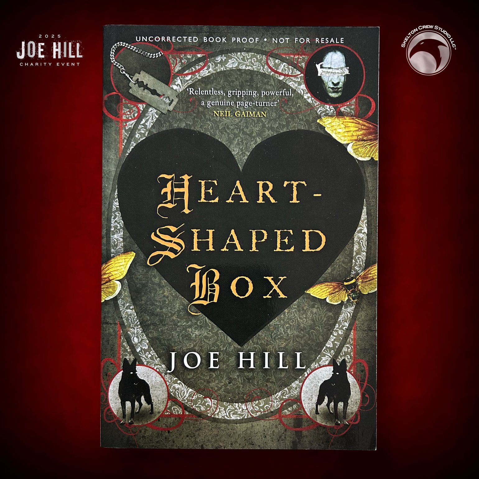 Image of JOE HILL 2025 CHARITY EVENT 67: SIGNED/DOODLED Heart-Shaped Box Advance Readers Copy - UK edition