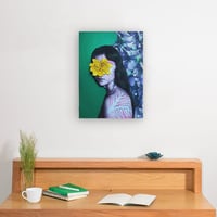 Image 2 of MARYGOLD II - Minimalist Female Portrait Print with a Yellow Flower