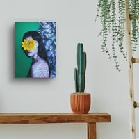 Image 3 of MARYGOLD II - Minimalist Female Portrait Print with a Yellow Flower