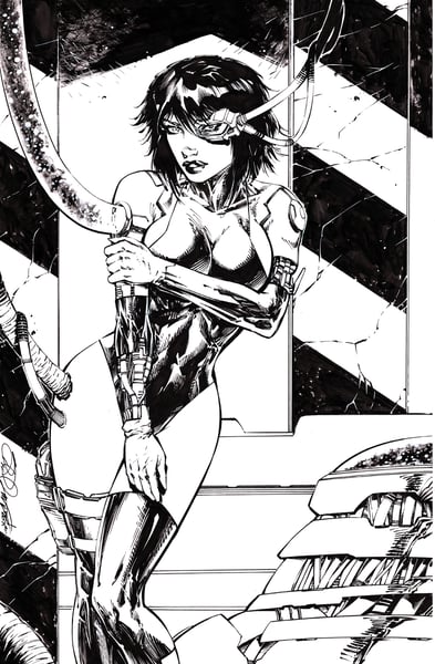 Image of CYBERGIRL ORIGINAL ART BY SHELBY ROBERTSON 11" x 17"