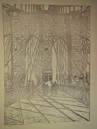 Brooklyn Bridge Monochrome by JoAnn Savage