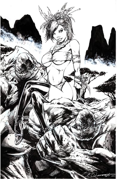 Image of ROCK QUEEN ORIGINAL ART BY SHELBY ROBERTSON 11" x 17"