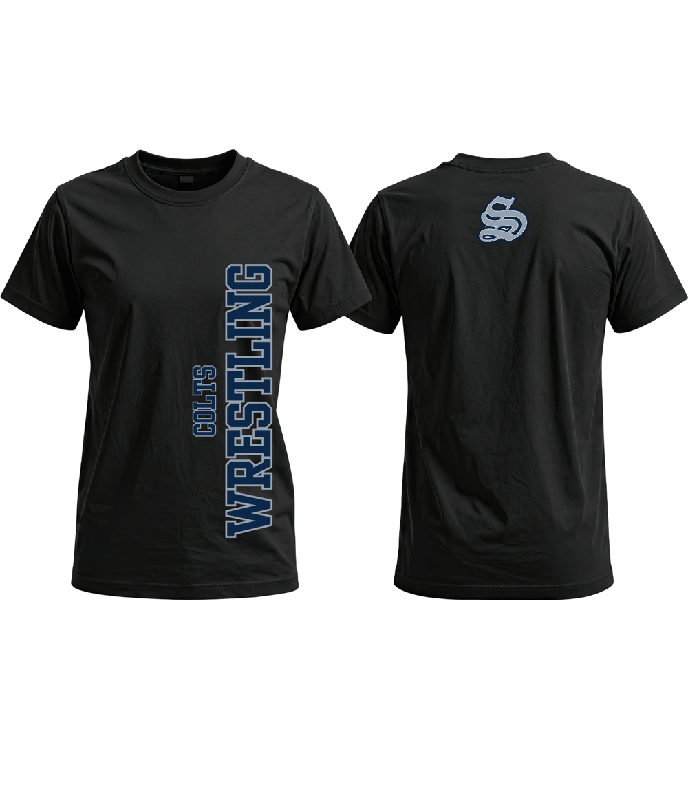 Image of Colts Wrestling Side Black Tee