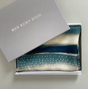 Image of Seascape, printed silk chiffon scarf