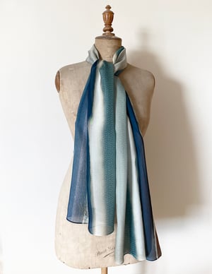Image of Seascape, printed silk chiffon scarf