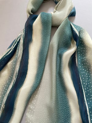 Image of Seascape, printed silk chiffon scarf