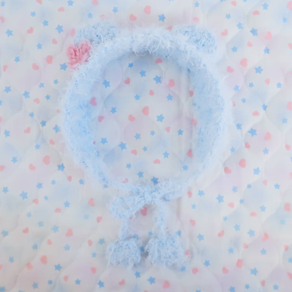 Fuzzy Crochet Bear Headdress / Earmuffs