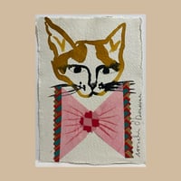 Image 2 of two cats in bow ties / work on paper 