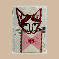 Image 1 of two cats in bow ties / work on paper 