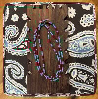 Image 3 of Blue Howlite and Red Glass Bead Necklace  with Sterling Silver Clasp