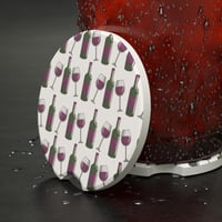 Image 4 of Soapstone Car Coaster: Wine Theme Auto Accessory