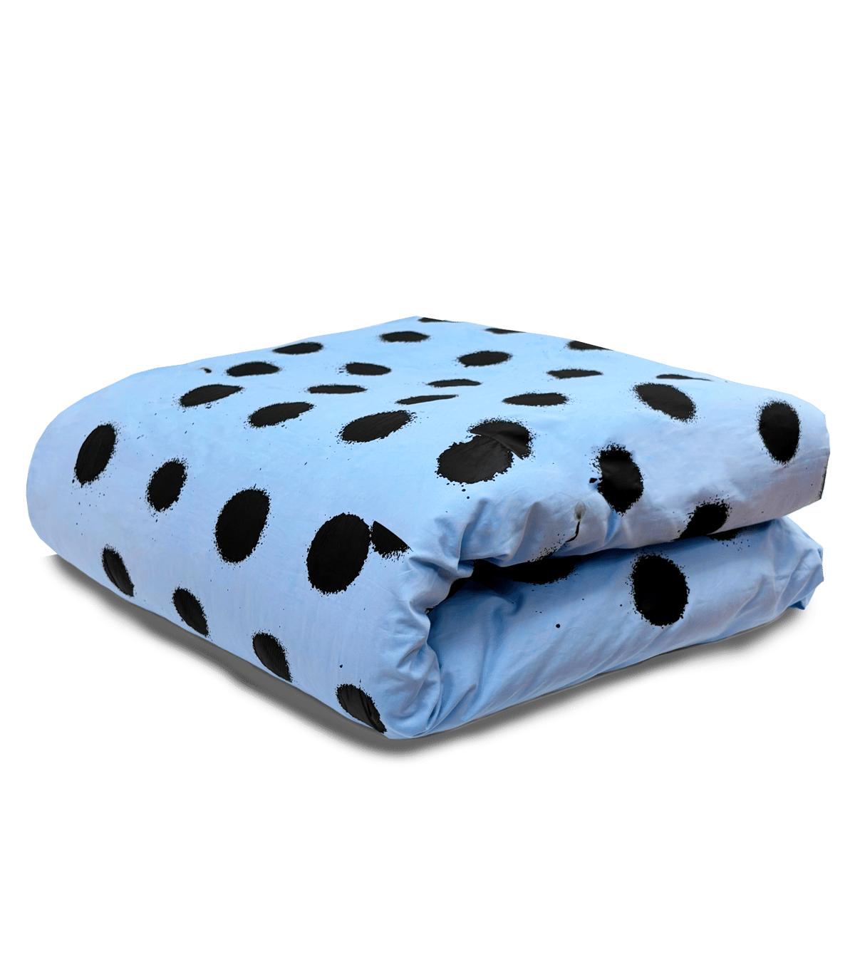 Image of Sky Blue / Black Polka Duvet Cover