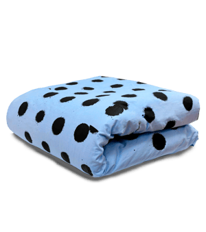 Image of Sky Blue / Black Polka Duvet Cover