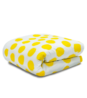 Image of White / Unfinished Yellow Polka