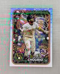 Image 1 of 2024 Topps Holiday - [Base] #H119.1 - Jackson Chourio Rookie Card