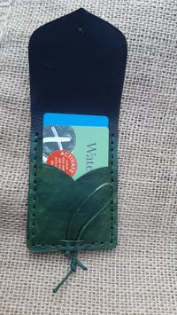 Image 2 of Green mistletoe and stars card wallet