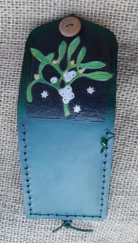 Image 3 of Green mistletoe and stars card wallet
