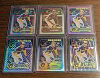 Image 1 of Jackson Chourio Topps Chrome Rainbow Refractor Lot Sepia Pink Xfractor Prism Raywave Rookie Card