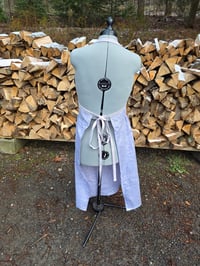 Image 6 of Pure Linen Pinafore Apron in Lavender
