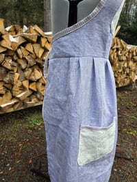 Image 7 of Pure Linen Pinafore Apron in Lavender