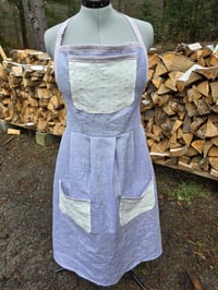 Image 1 of Pure Linen Pinafore Apron in Lavender