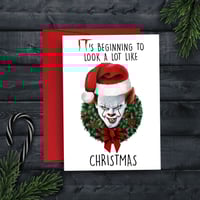 Image of 10 Pack - Pennywise IT Horror Christmas Card 