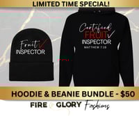 "Certified Fruit Inspector" - BUNDLE DEAL - Custom Hoodie + Matching Beanie - $50
