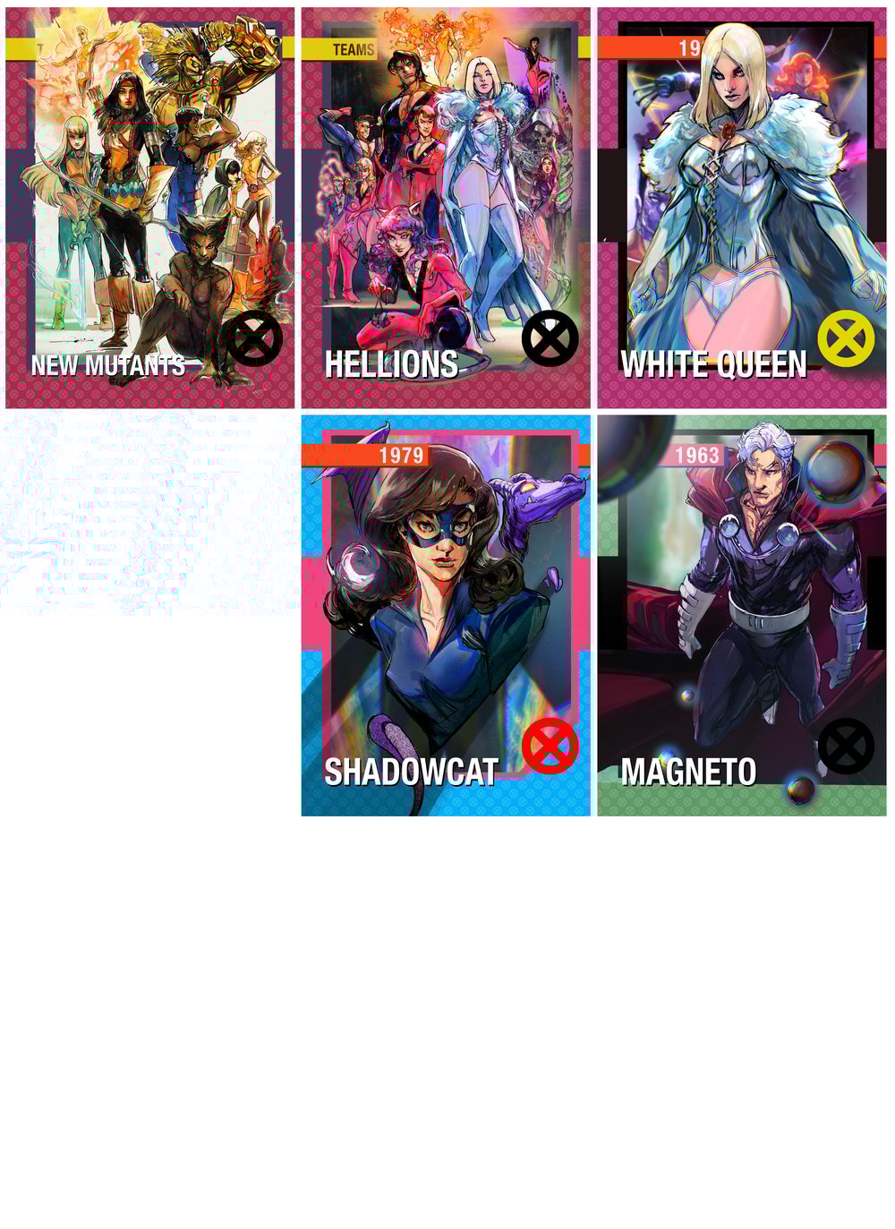 New mutants  2.5"  by 3.5"  print sets. 