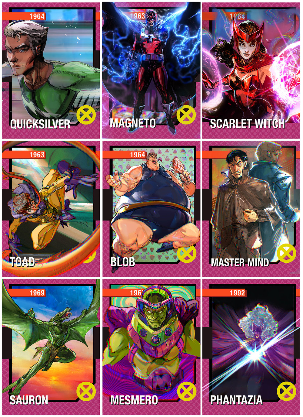 Brother Hood of Evil mutants   2.5"  by 3.5"  print sets. 