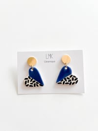 Paire de boucles d'oreilles céramique LOVA bleu