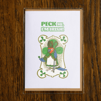 Image 1 of "Ruby Is Parrot-ly Irish" (4x6 blank greeting card)