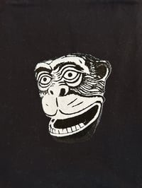 Image 2 of Black Canvas Monkey Tote Bag