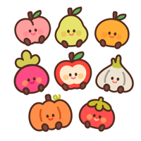 fruits and veggies sticker pack (PREORDER)