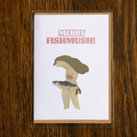 Image 1 of "Chumbo Wishing You Mushy Holidays" (4x6 blank greeting card)