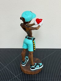 Image 3 of Unique 20" wood sculpture "P3ACE"