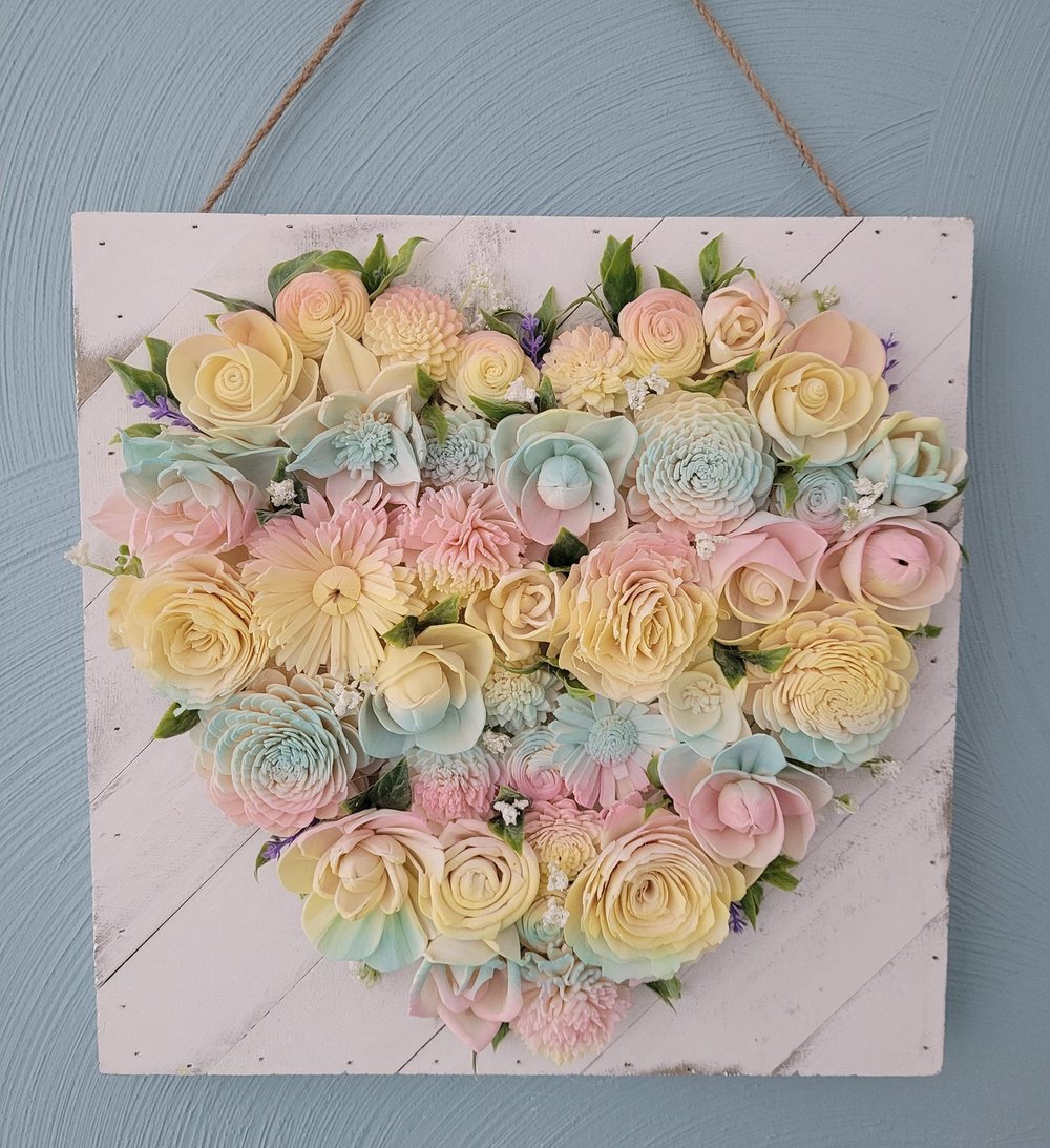 Image of Sola Wood Flower Heart Board